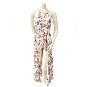 L’ATISTE Floral High-Low Halter Dress Open Back Boho Size M